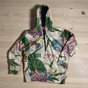 Adidas Originals Botanical Floral 1/4 Zip windbreaker Small